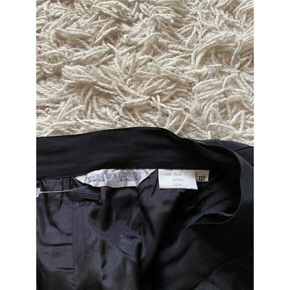 Vintage Pancaldi & B Skirt Black Silk Pleated Mid Length A-Line Size 3 / Medium - Picture 11 of 11